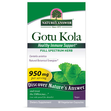 Nature's Answer Gotu Kola Herb Supplement Vegetarian Capsules 90 Capsules