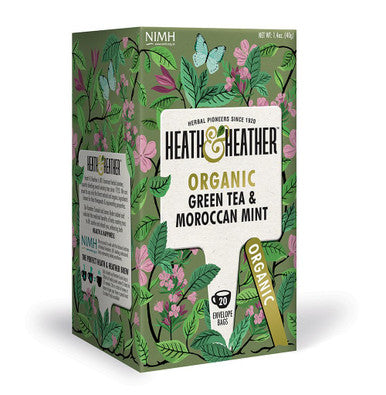 Heath & Heather Organic Green Tea & Moroccan Mint 20 Bag