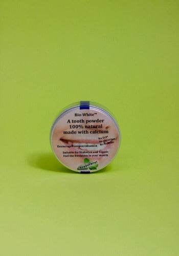 Bio-White Peppermint Tooth Powder 100% Natural Made with Calcium
