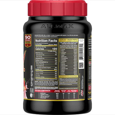 Allmax Nutrition Isoflex: 100% Pure Whey Protein Isolate Powder 2 Lb Strawberry
