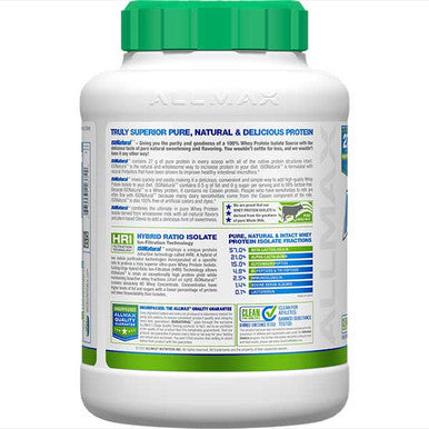 Allmax Nutrition Isonatural Natural Pure Whey Protein Isolate Powder 2 Lb Flavour Vanilla