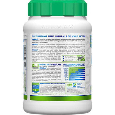 Allmax Nutrition Isonatural: Natural Pure Whey Protein Isolate Powder 2 Lb Flavour:Unflavored