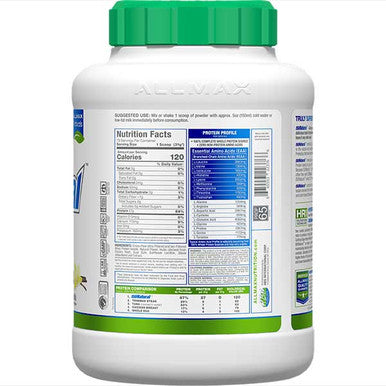 Allmax Nutrition Isonatural: Natural Pure Whey Protein Isolate Powder 5 Lb Flavour:Vanilla