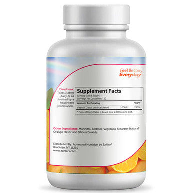 Junior D3 Chewable 120 tabs by Advanced Nutrition by Zahler