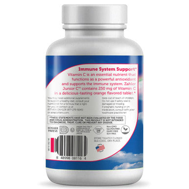 Zahler's Junior C Childrens Health 500 Chewable Tablets