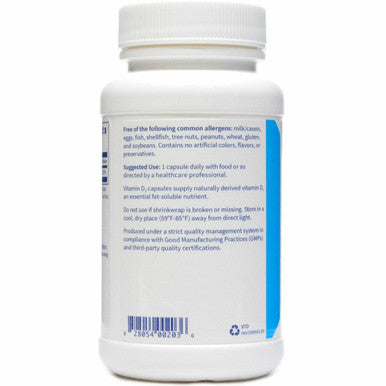 Vitamin D3 1000 IU 100 caps by Klaire Labs