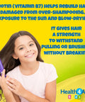 Kids D-Biotin 90 Tablets Natural Vegan Hair Growth and Strong Nails Supplement for Children Made in The UK by Health4All