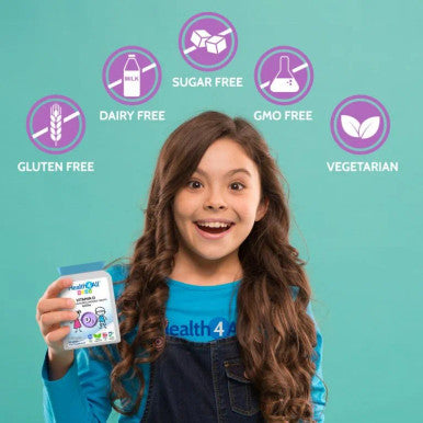 Kids Vitamin D3 600iu Chewable 90 Tablets (V). Sugar Free. Natural Orange Flavour. Made by Health4All Kids