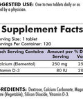 Kirkman Calcium 250 mg with Vitamin D-3 Chewable Tablets