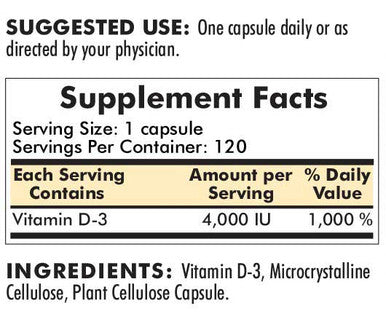 Kirkman Vitamin D-3 4000 IU