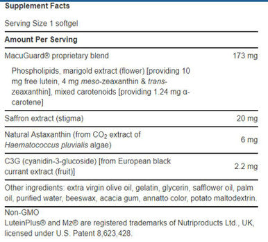 Life Extension MacuGuard Ocular Support with Saffron and Astaxanthin