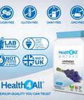 Lavender 500mg 60 Capsules (V) .(not Tablets or Oil) Purest- no additives. Vegan Capsules for Anxiety, Relaxation and Sleep. Made in The UK by Health4All