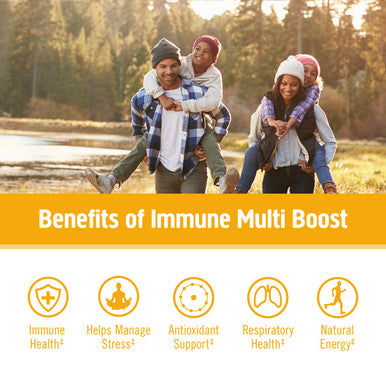 Om Mushroom Superfood Immune Multi Boost Supplement with Vitamin C 10 Single Serving Sachets / Lemon & Elderberry