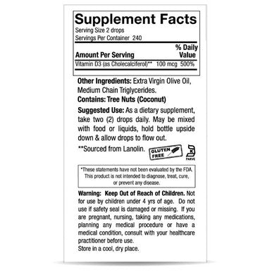Nature's Answer Liquid Vitamin D3 Drops 4000 IU 0.5 oz