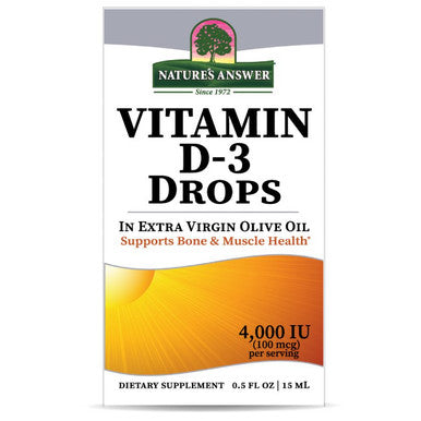Nature's Answer Liquid Vitamin D3 Drops 4000 IU 0.5 oz