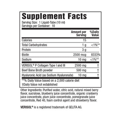 Applied Nutrition Liquid Collagen + Hyaluronic Acid 10 Liquid Tubes Skin and Nail Restoration Mixed Berry Flavor 10 Servings