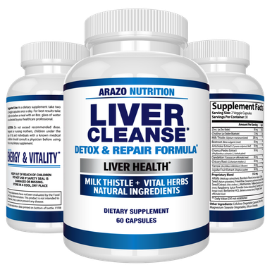 Liver Cleanse Detox & Repair Formula - Arazo Nutrition - 60 capsules