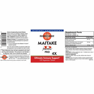Maitake D Fraction Pro 4X 120 vegtabs by Mushroom Wisdom, Inc.