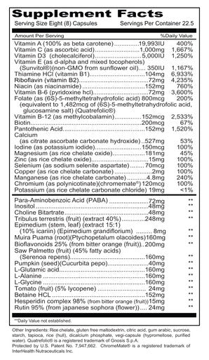 Priority One Mens Complete No Iron 180 Capsules