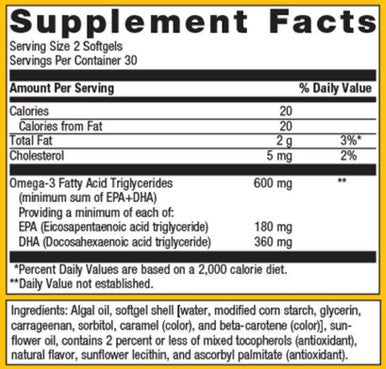 Metagenics OmegaGenics EPA-DHA 300 Algae 60SOFTGELS