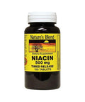 Nature's Blend Niacin Timed Release 500 mg 100 Tablets
