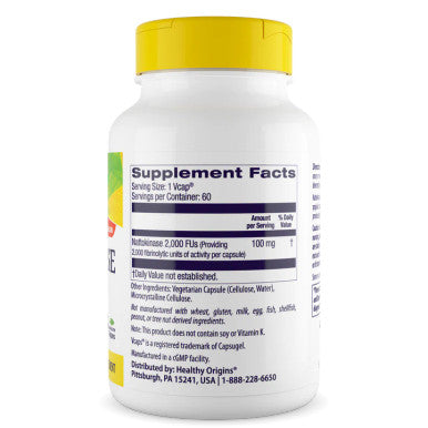 Healthy Origins, Nattokinase 2,000 Fus 100mg 60 Vcaps