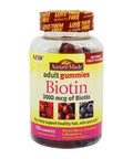 Nature Made Biotin Adult 3000 mcg Gummies, Mixed Berry, Cranberry & Blueberry 90 ea (1 Pack)