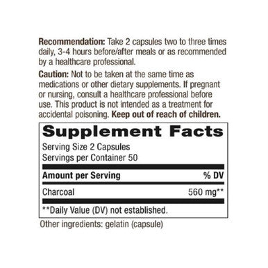 Natures Way Activated Charcoal 100 Capsules