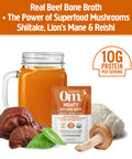 Om Mushroom Superfood Mighty Beef Bone Broth 10 Single Serving Sachets