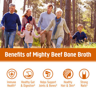 Om Mushroom Superfood Mighty Beef Bone Broth 10 Single Serving Sachets