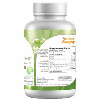 Omega 3 Platinum D 90 softgels by Advanced Nutrition by Zahler