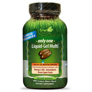 Irwin Naturals Only One Liquid-Gel Multi with Iron 60 Liquid Softgels
