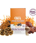 Om Mushroom Superfood Immune Multi Boost Supplement with Vitamin C 10 Single Serving Sachets / Orange & Elderberry