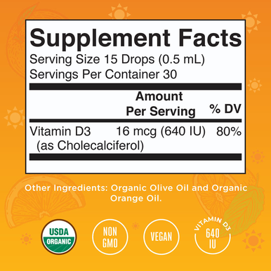 MaryRuth Organics Organic Kids Vitamin D Liquid Drops 15 ml