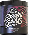 Brain Gains Nootropic Brain Fuel Switch-On Black Edition, Strawberry Kiwi - 300g