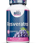 Haya Labs Resveratrol, 40mg - 60 tablets