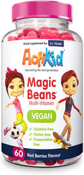 ActiKid Magic Beans Multi-Vitamin - Vegan, Red Berries - 60 beans