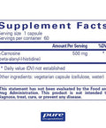 Pure Encapsulations LCarnosine 500 mg 60 vcaps
