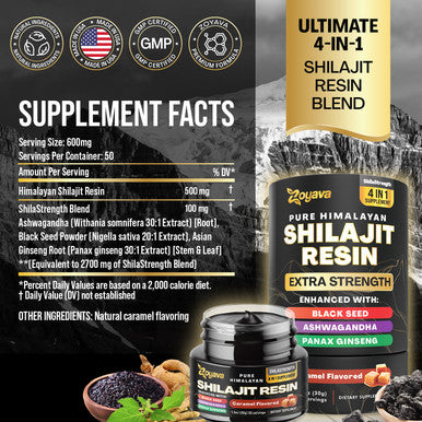 Zoyava PureHimalayan Shilajit Resin Blend Honey Flavors