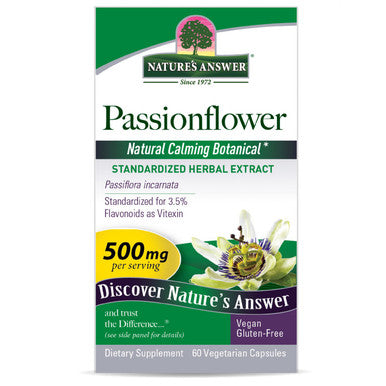 Nature's Answer Passionflower Herbal Supplement Vegetarian Capsules 60 Capsules