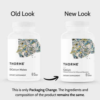 THORNE Calcium (Formerly DiCalcium Malate) Chelated Calcium for Enhanced Absorption with DimaCal for Bone Density Support 120 Capsules