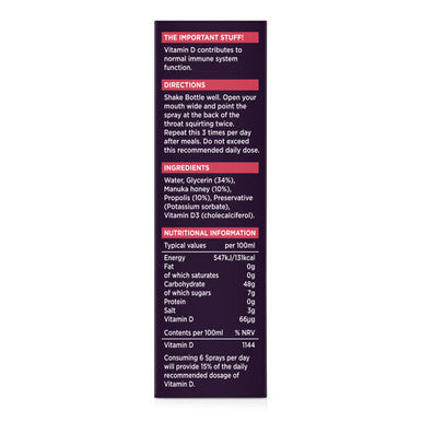 Manuka Doctor Vitamin D Spray with Manuka Honey & Propolis 500 M.E.D.