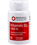 Protocol For Life Balance Vitamin D3 1000 IU 120 gels