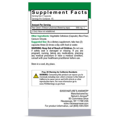 Nature's Answer Red Clover Tops 90 ct