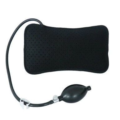 dykaae Inflatable Lumbar Pillow Support Cushion Portable Neck Shoulder Posture Correct Massage Orthopedic Design for Back Pain Relief - black