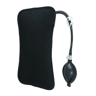 dykaae Inflatable Lumbar Pillow Support Cushion Portable Neck Shoulder Posture Correct Massage Orthopedic Design for Back Pain Relief - black