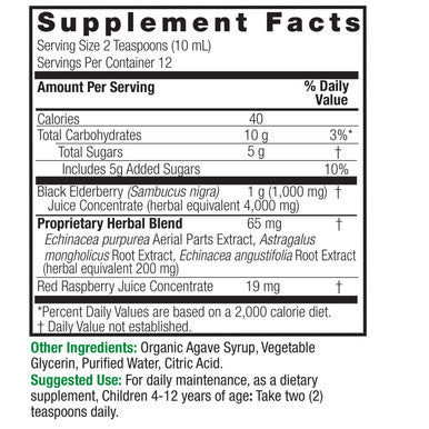Nature's Answer Sambucus Black Elder Berry Extract Kids Formula 4 oz