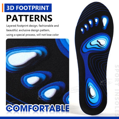 Aningboy Elastic Sports Insole Memory Silicone Gel Insoles Breathable Shoe Inserts Men Women Comfortable Shoe Pad Size 34-45