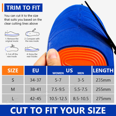 Aningboy Elastic Sports Insole Memory Silicone Gel Insoles Breathable Shoe Inserts Men Women Comfortable Shoe Pad Size 34-45