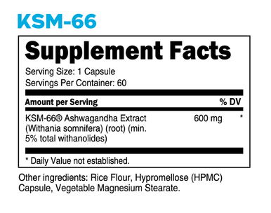 Transparent Labs KSM-66 Ashwagandha 60 Capsules